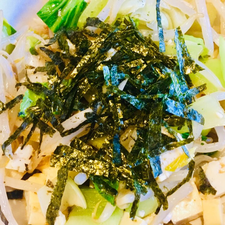 もやしとチンゲンサイの中華風豆腐サラダ